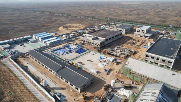 建設(shè)集團榆林市西沙7萬噸水廠項目 戰(zhàn)嚴寒  搶工期  全力推進項目建設(shè)