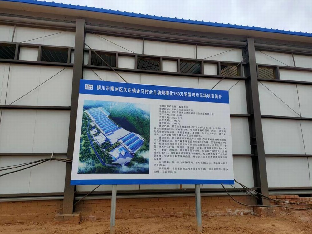 陜煤建設(shè)設(shè)計研究院：銅川市耀州區(qū)關(guān)莊鎮(zhèn)金馬村全自動規(guī)模化150萬羽蛋雞示范場項目主體驗收